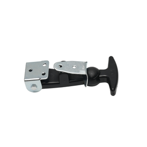 Heavy-Duty Rubber T-Handle Latch with Galvanized Mounting Brackets, Weatherproof Shock Absorbing Rubber Grip Lock Catch, Fits RV, Cargo Trailers, Truck Tool Boxes And Utility Storage Doors
